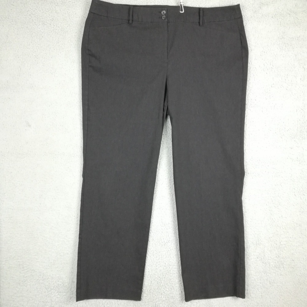 Lane Bryant‎ Womens Pants The Madison Straight Leg Heather Charcoal Gray Plus 24